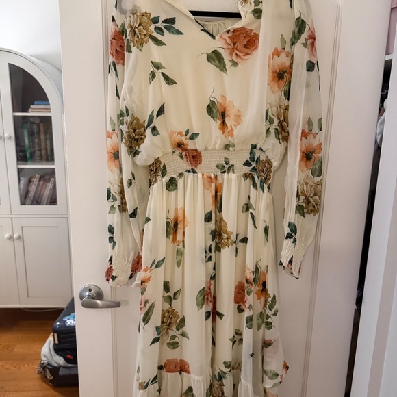 MANGO FLORAL MIDI DRESS Size L - Picture 2 of 4